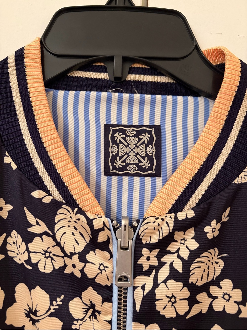 Scotch & Soda Reversible Floral Bomber Jacket - Navy/Blue Striped - Picture 2 of 7